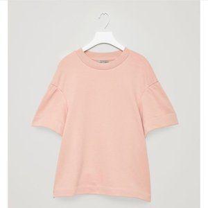 COS Top with Sculpted Sleeves in Pale Pink Size X-Small